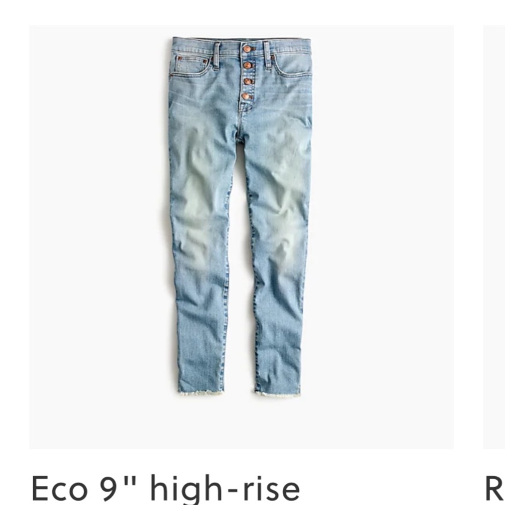 J. Crew 9” Toothpick Eco Jean 28 NWT